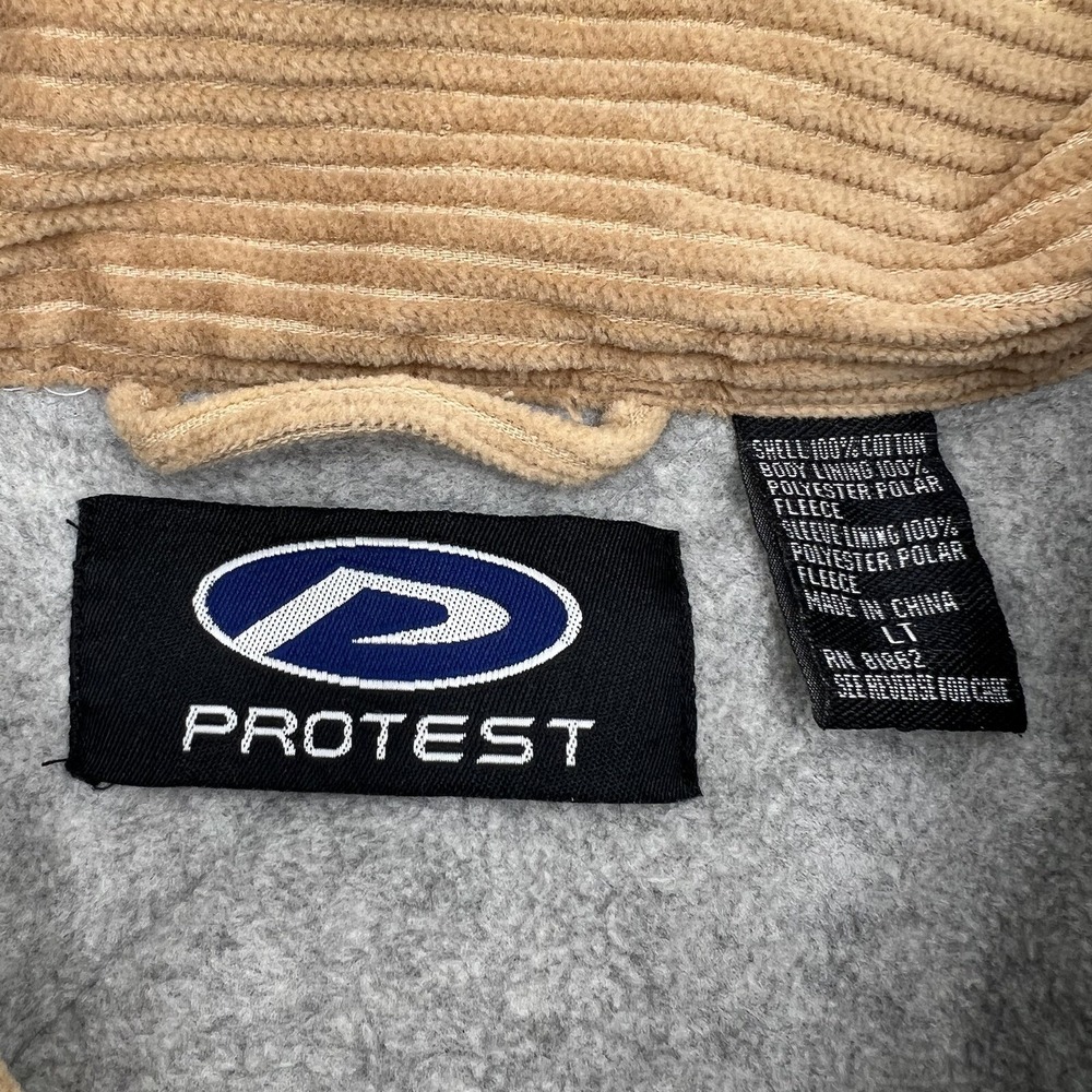 VTG 90s Men Protest Corduroy Quilted Skate Stussy Style Button Jacket Large Tall - Picture 2 of 10